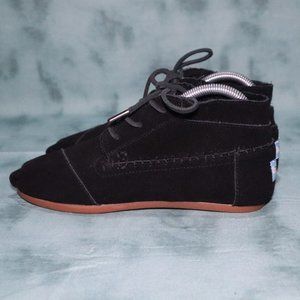 Toms Alpargata Booties Chukka Shoes Black Suede Womens 7